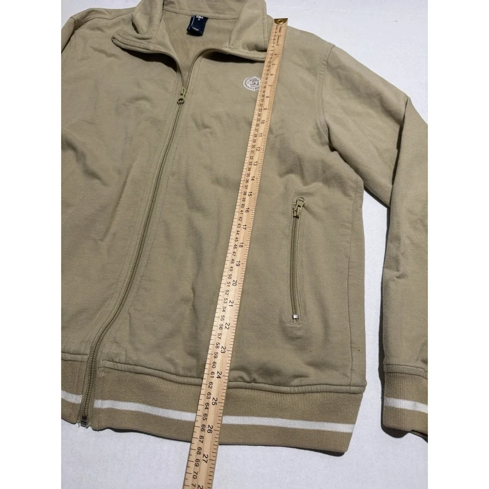 Y2K DC Skateboard Sk8 Men's Beige Full Zip Jacket, Large